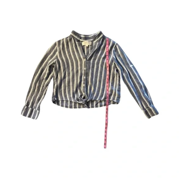 Cloth & Stone Anthropologie denim striped blouse small - Picture 3 of 6